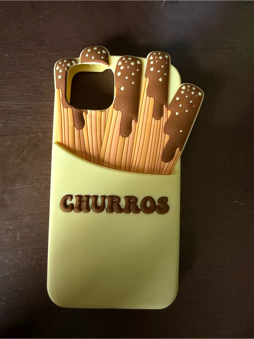 Churros Silicone Phone Case - Yellow Brown Cute Snack Design